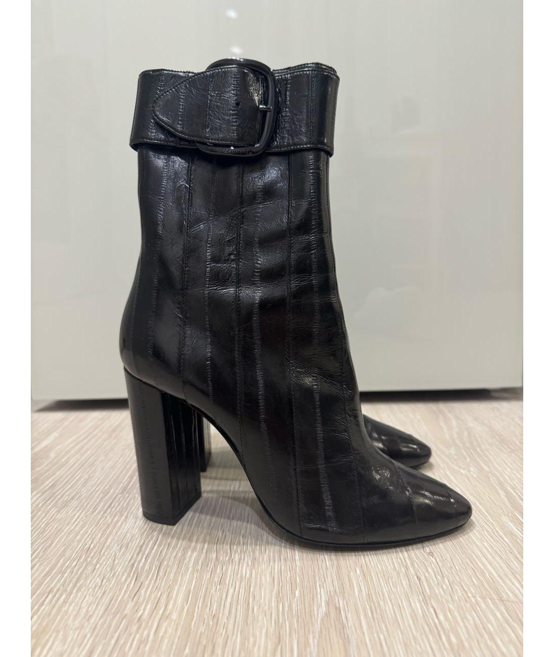 SAINT LAURENT Черные кожаные ботильоны, фото 6