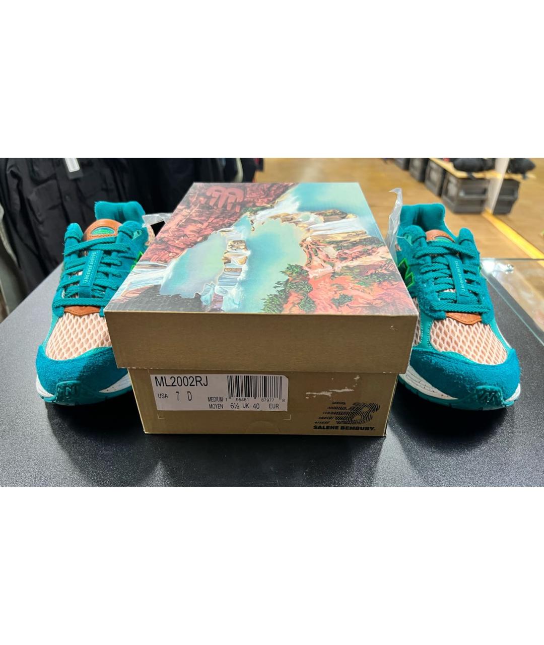 NEW BALANCE Бирюзовые замшевые низкие кроссовки / кеды, фото 5