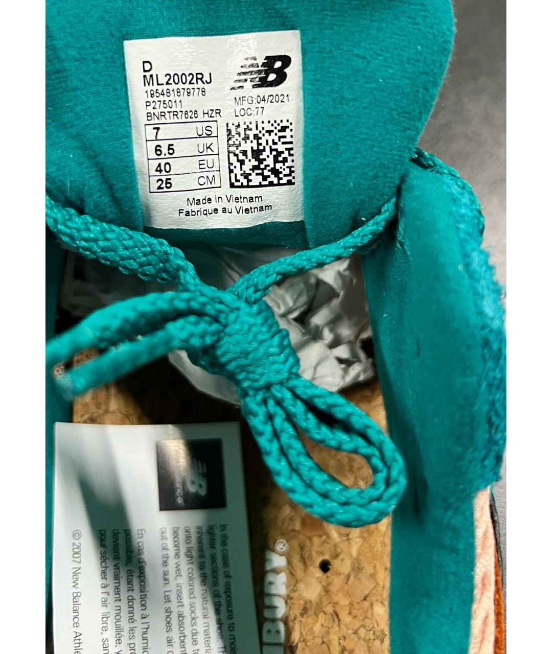 NEW BALANCE Бирюзовые замшевые низкие кроссовки / кеды, фото 6