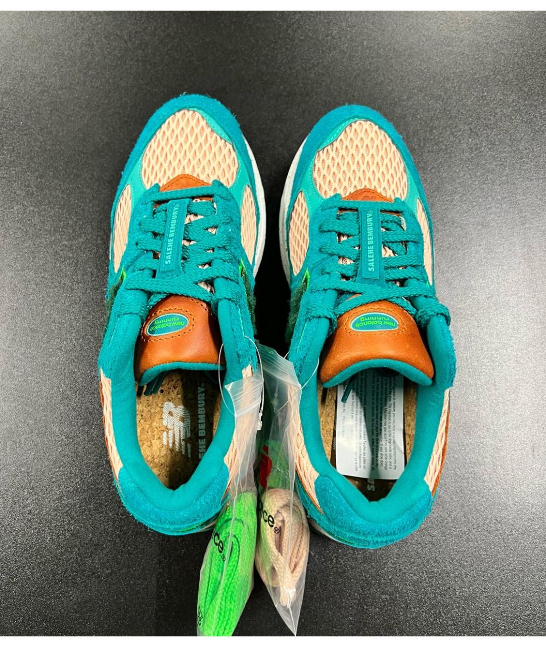 NEW BALANCE Бирюзовые замшевые низкие кроссовки / кеды, фото 3