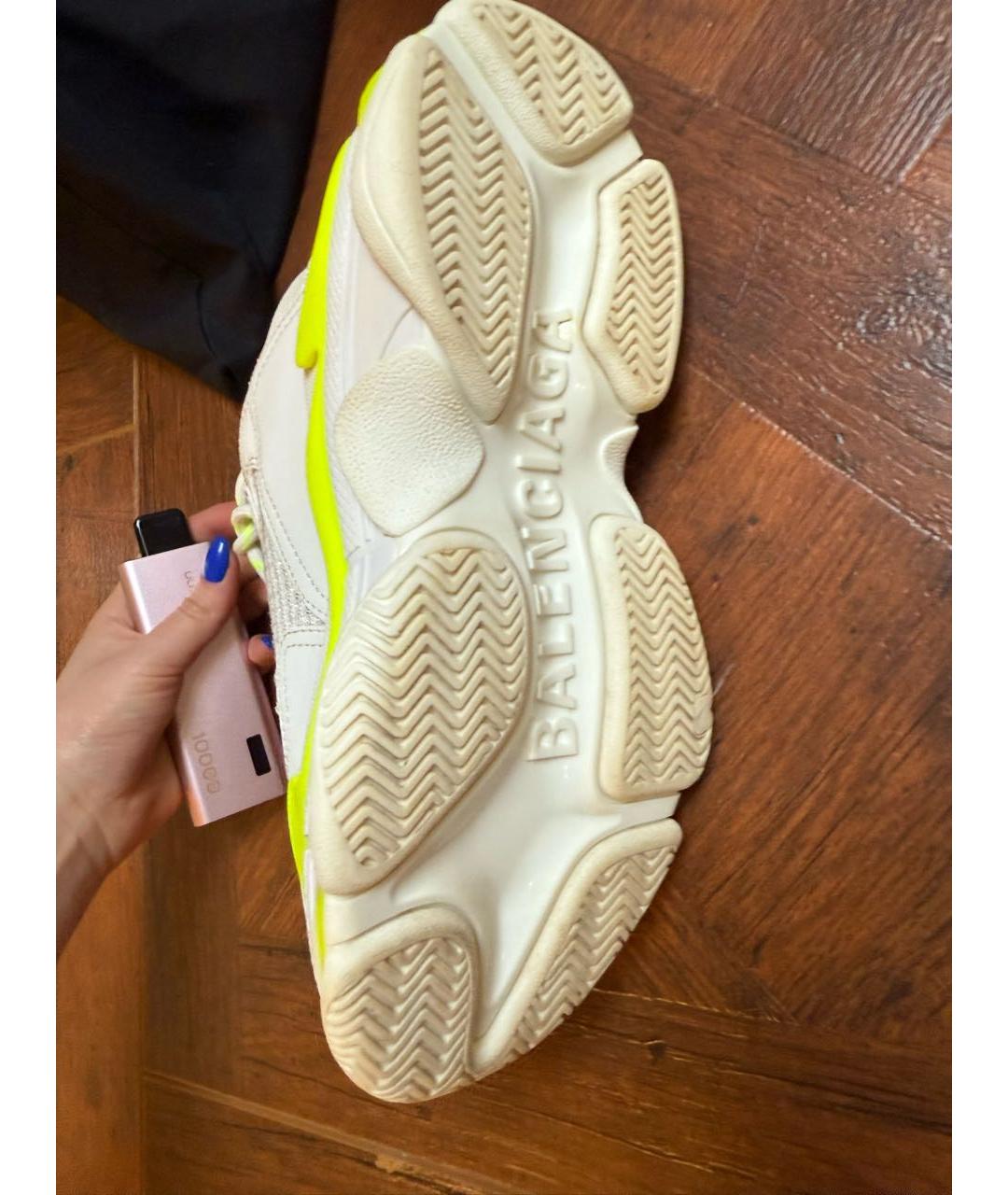 BALENCIAGA Белые текстильные кроссовки, фото 4
