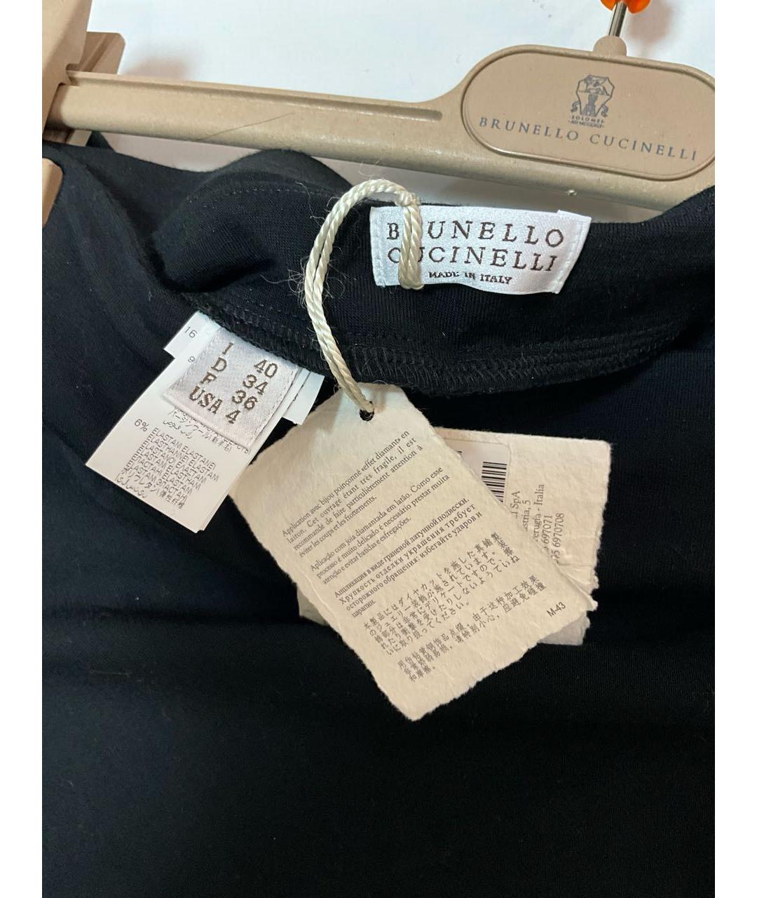 BRUNELLO CUCINELLI Черные шерстяные прямые брюки, фото 3