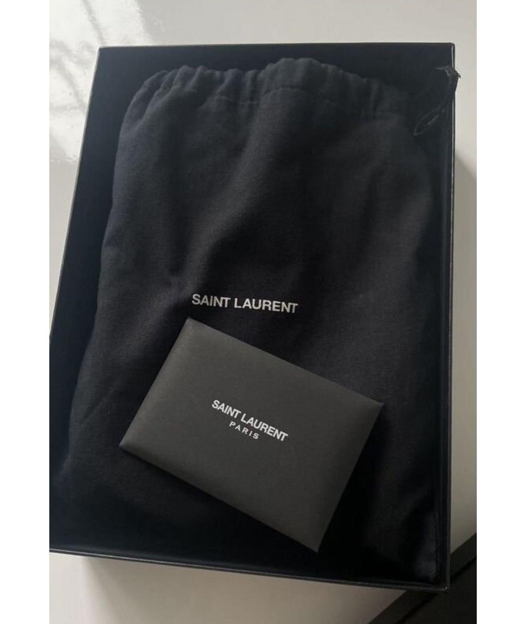SAINT LAURENT Черная кожаная сумка через плечо, фото 7