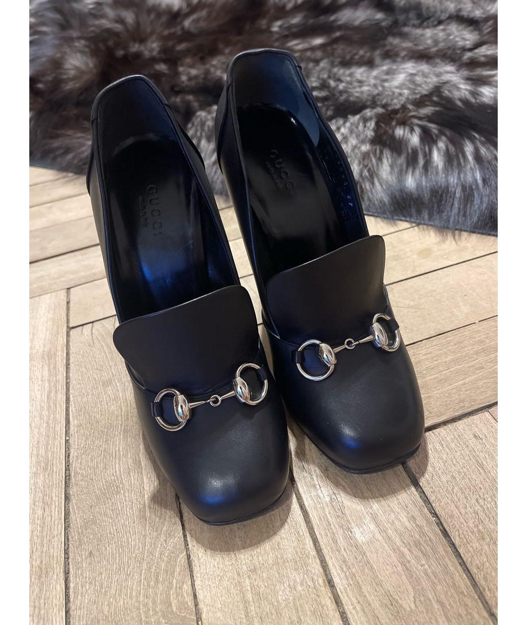GUCCI Черные кожаные туфли, фото 3
