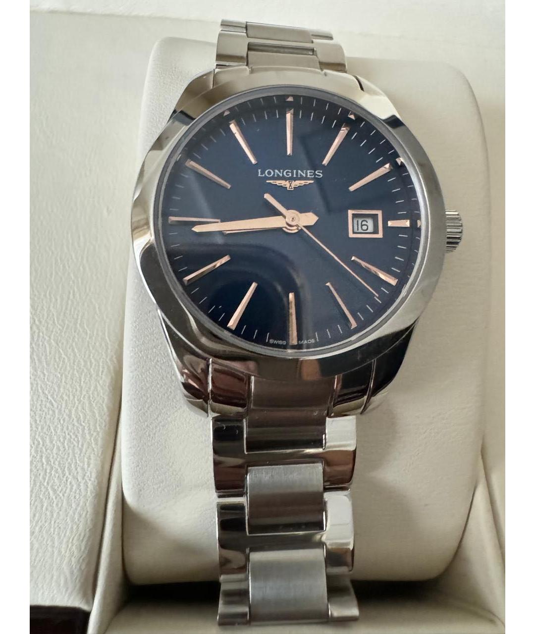 LONGINES Темно-синие металлические часы, фото 6