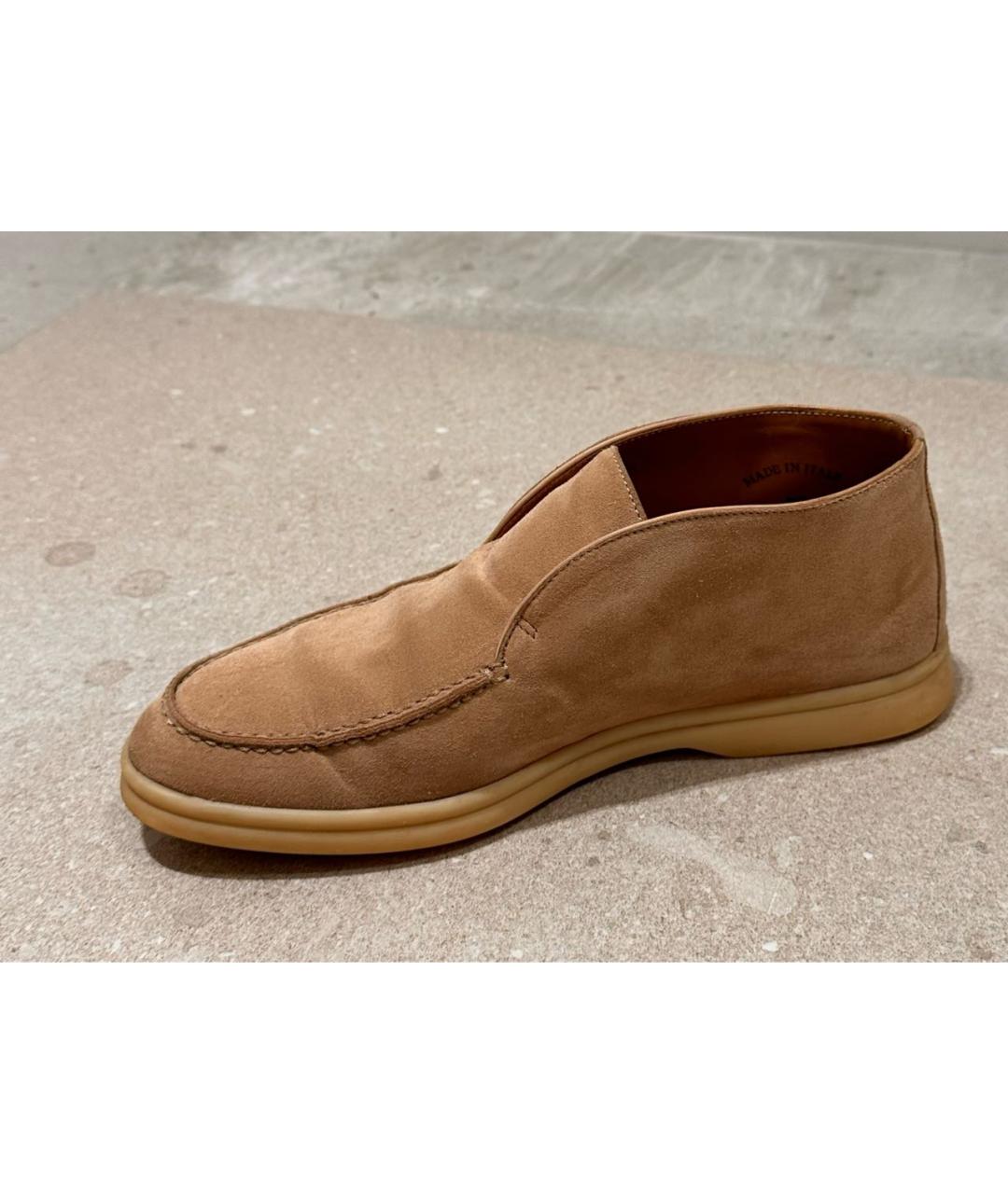 LORO PIANA Бежевые замшевые лоферы, фото 2