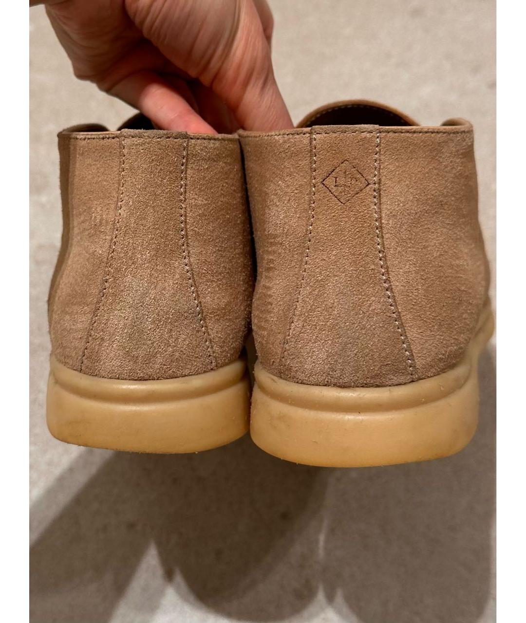 LORO PIANA Бежевые замшевые лоферы, фото 3