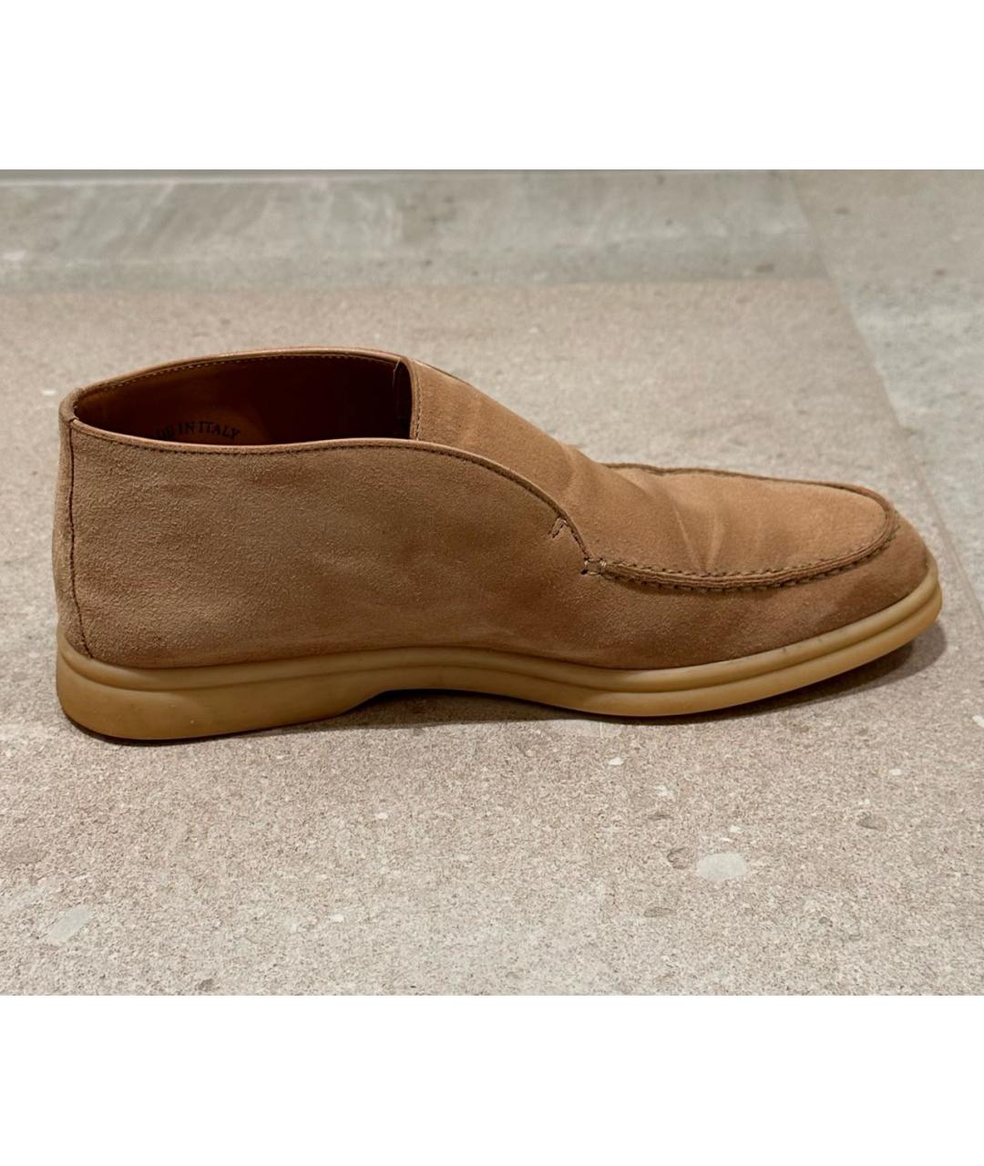 LORO PIANA Бежевые замшевые лоферы, фото 5