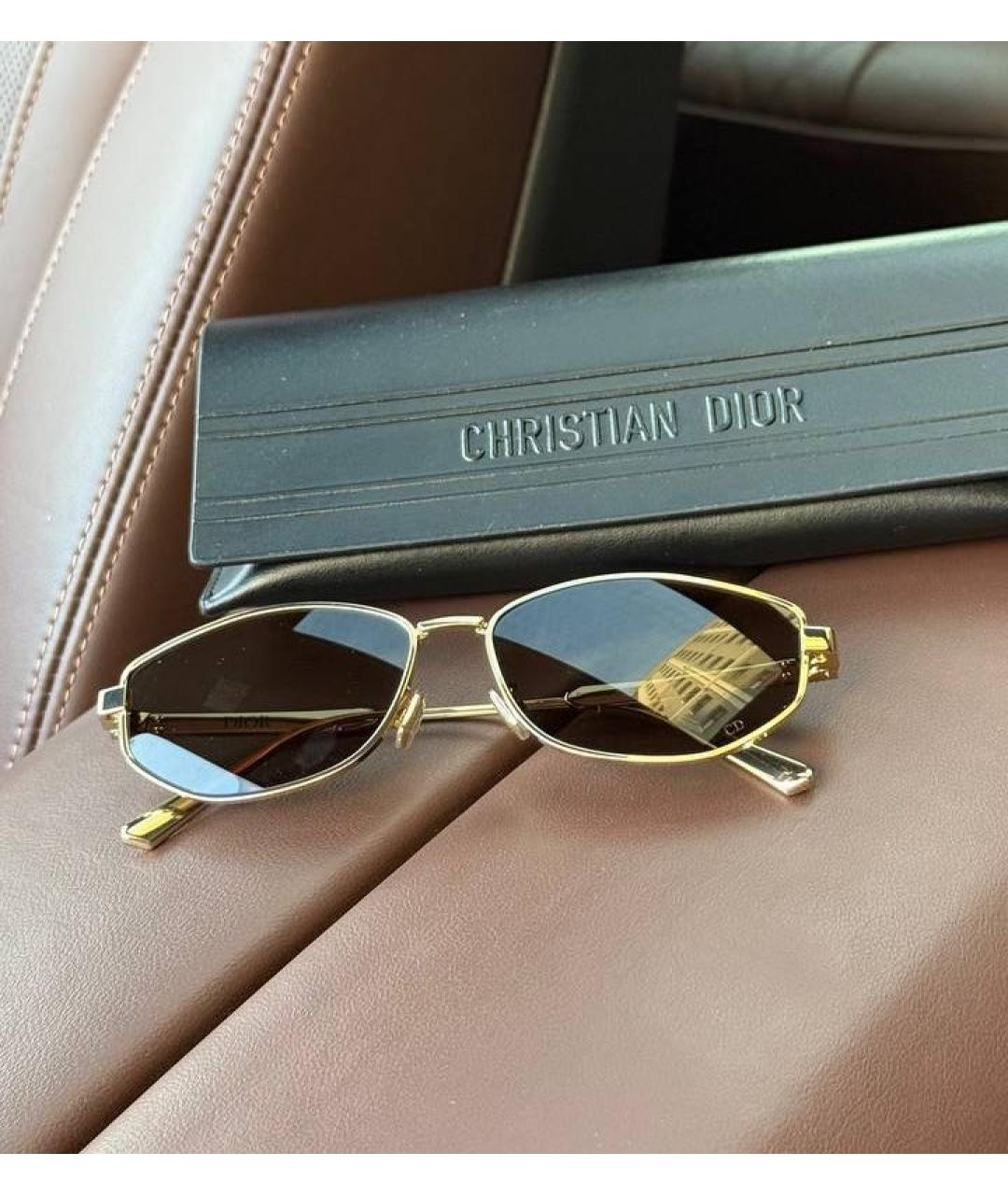 CHRISTIAN DIOR Золотые металлические солнцезащитные очки, фото 3
