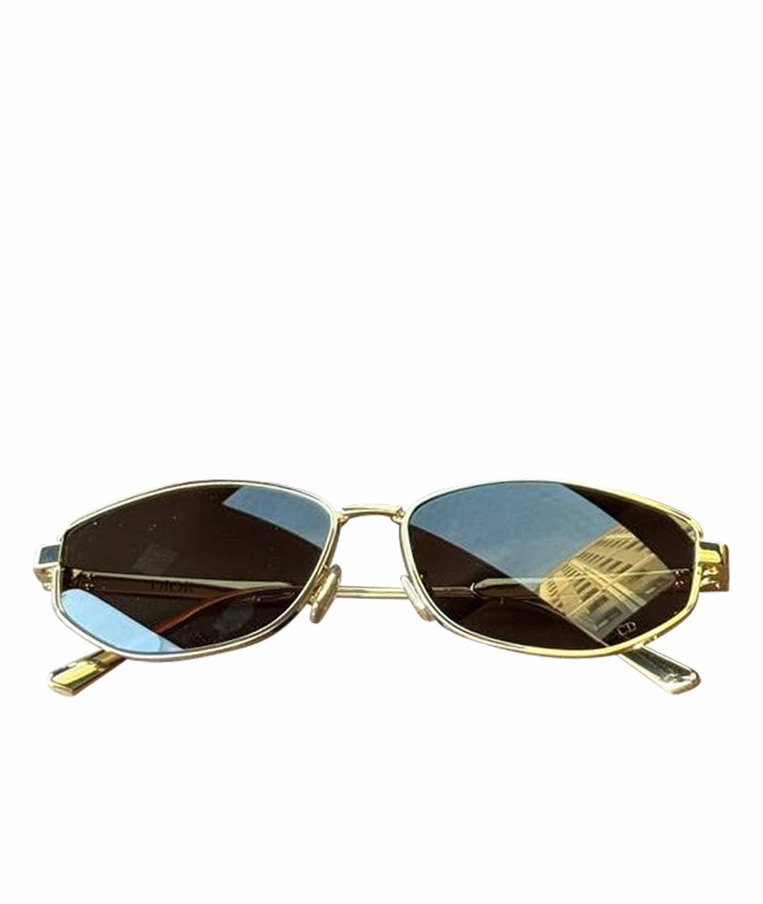 CHRISTIAN DIOR Золотые металлические солнцезащитные очки, фото 1