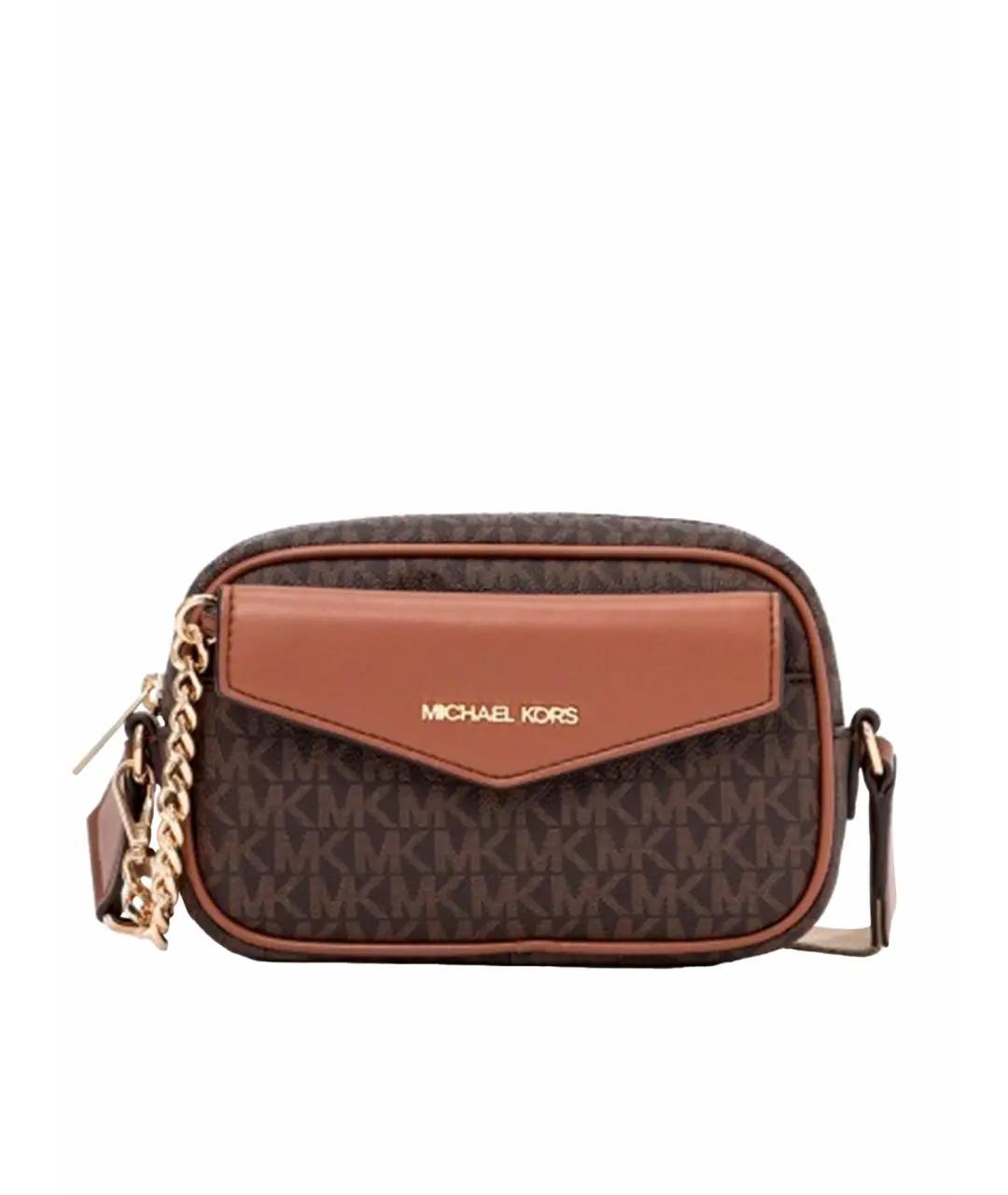 MICHAEL KORS Коричневая сумка через плечо из искусственной кожи, фото 6