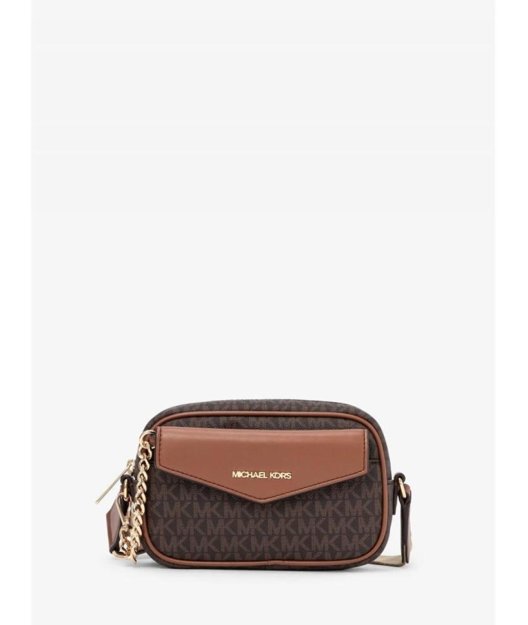 MICHAEL KORS Коричневая сумка через плечо из искусственной кожи, фото 5