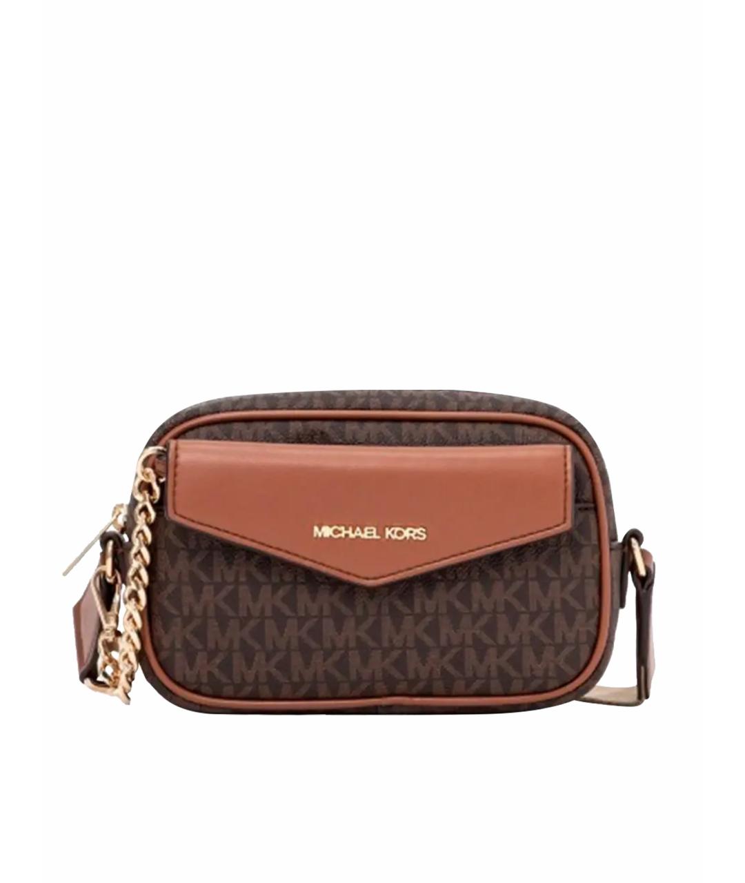 MICHAEL KORS Коричневая сумка через плечо из искусственной кожи, фото 1