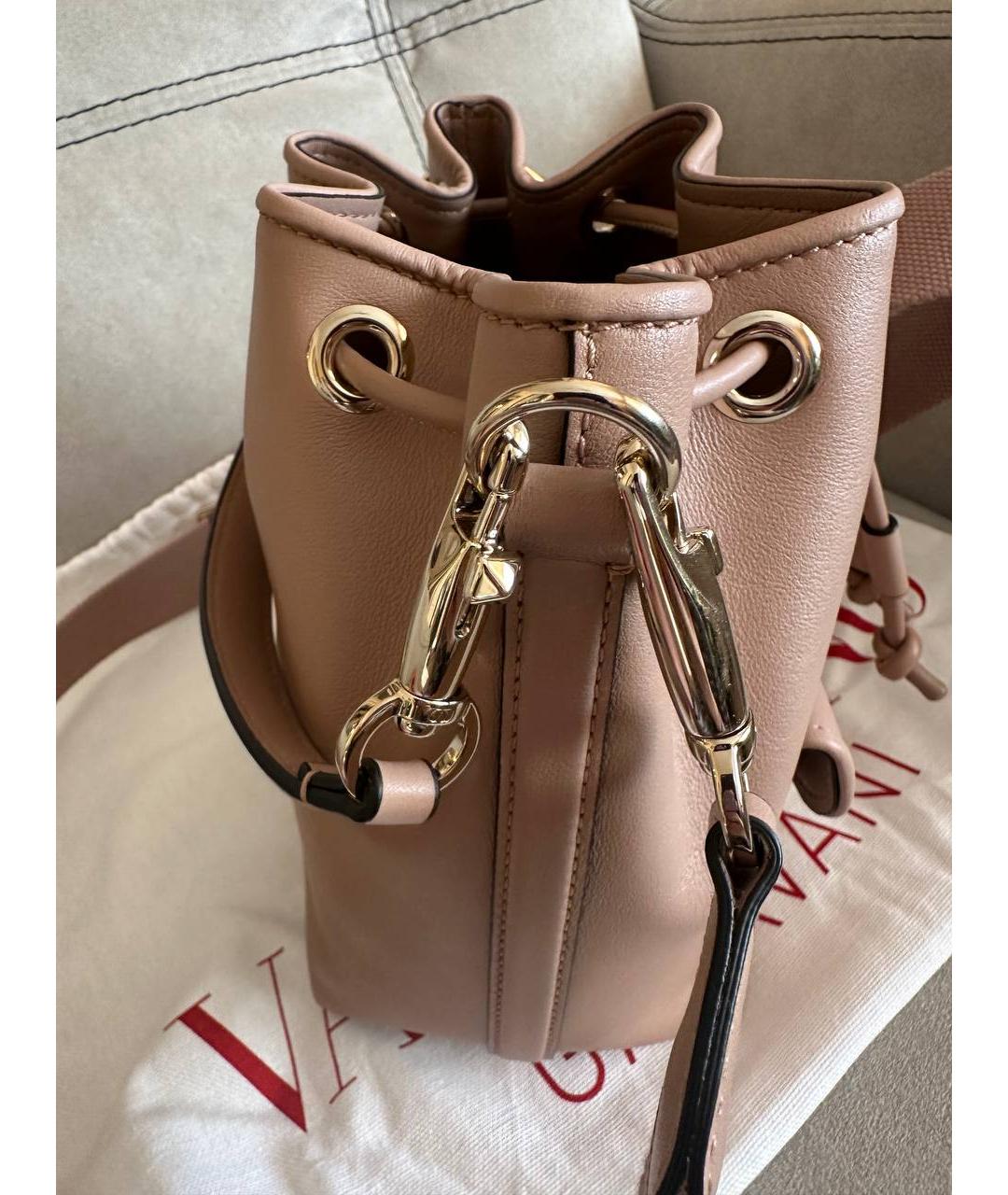 VALENTINO Бежевая кожаная сумка через плечо, фото 2