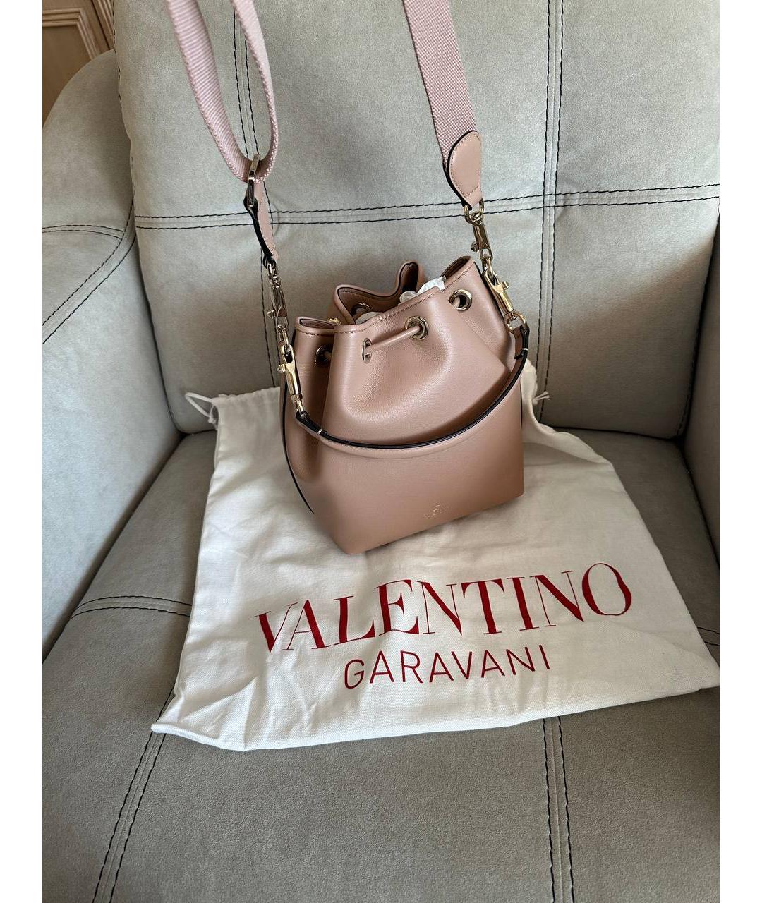 VALENTINO Бежевая кожаная сумка через плечо, фото 3