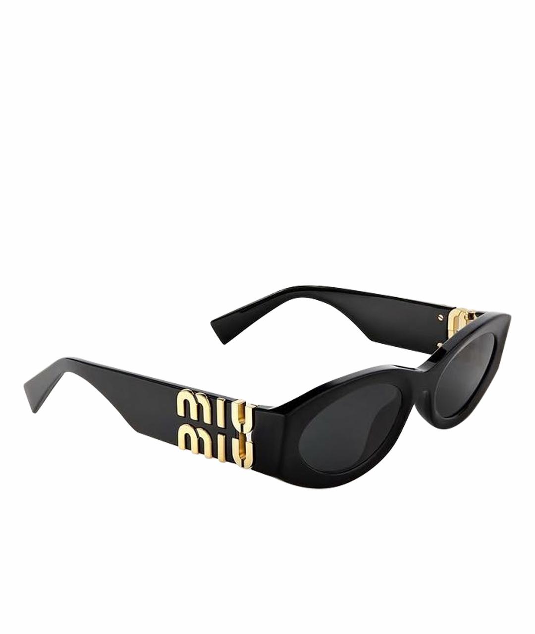 MIU MIU Черные пластиковые солнцезащитные очки, фото 1