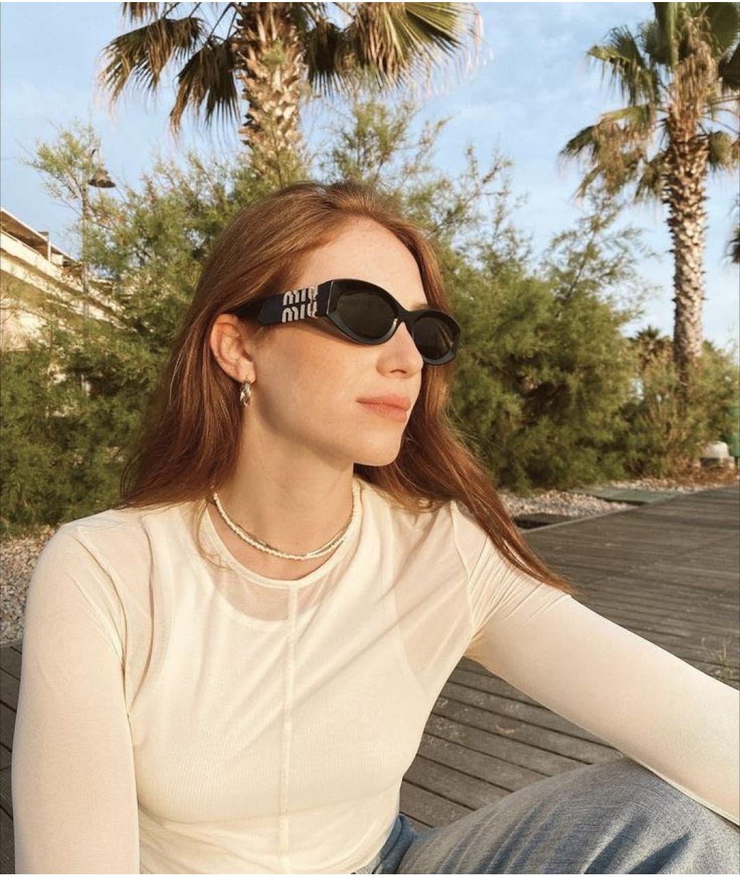 MIU MIU Черные пластиковые солнцезащитные очки, фото 3
