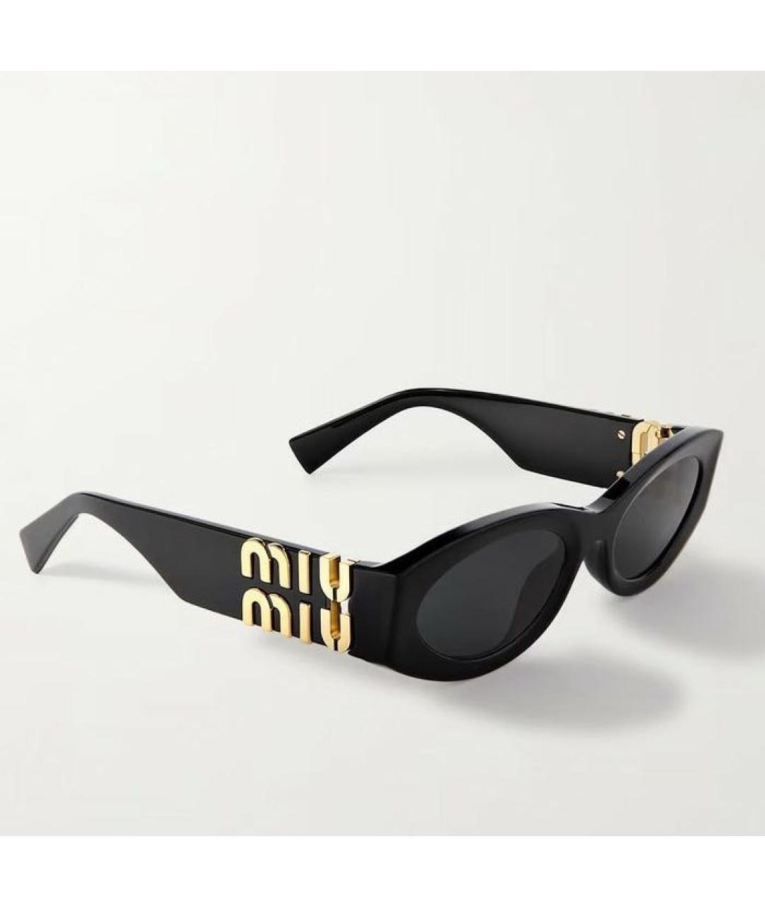 MIU MIU Черные пластиковые солнцезащитные очки, фото 6