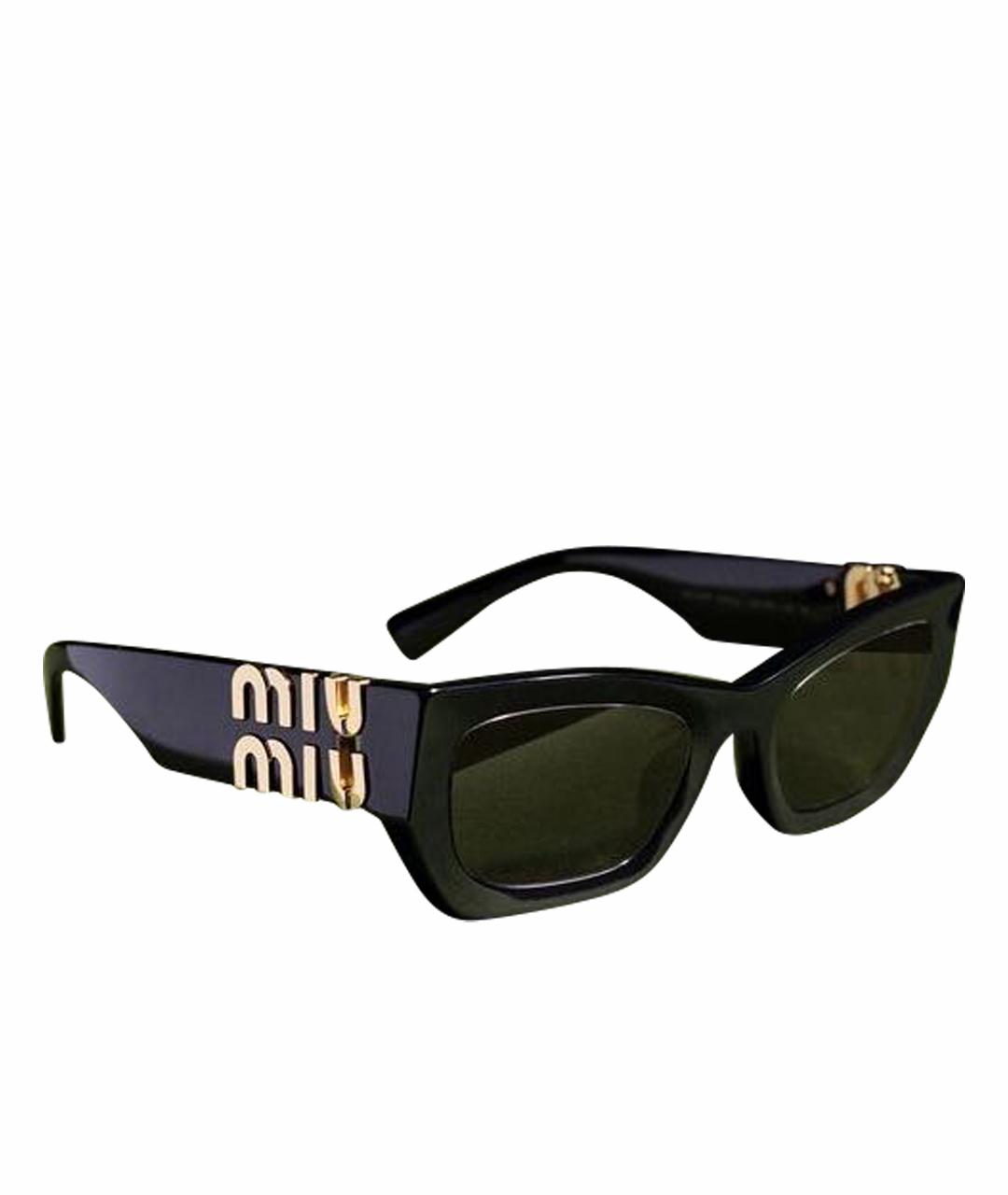 MIU MIU Черные пластиковые солнцезащитные очки, фото 1