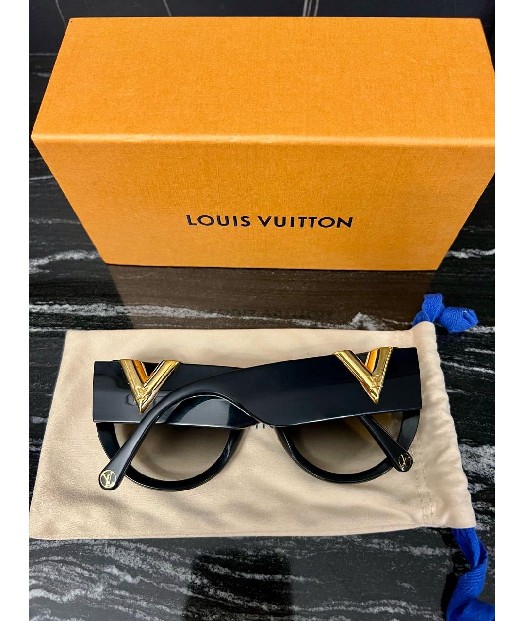 LOUIS VUITTON Черные пластиковые солнцезащитные очки, фото 2