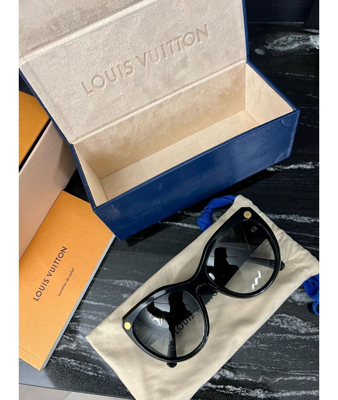 LOUIS VUITTON Черные пластиковые солнцезащитные очки, фото 4