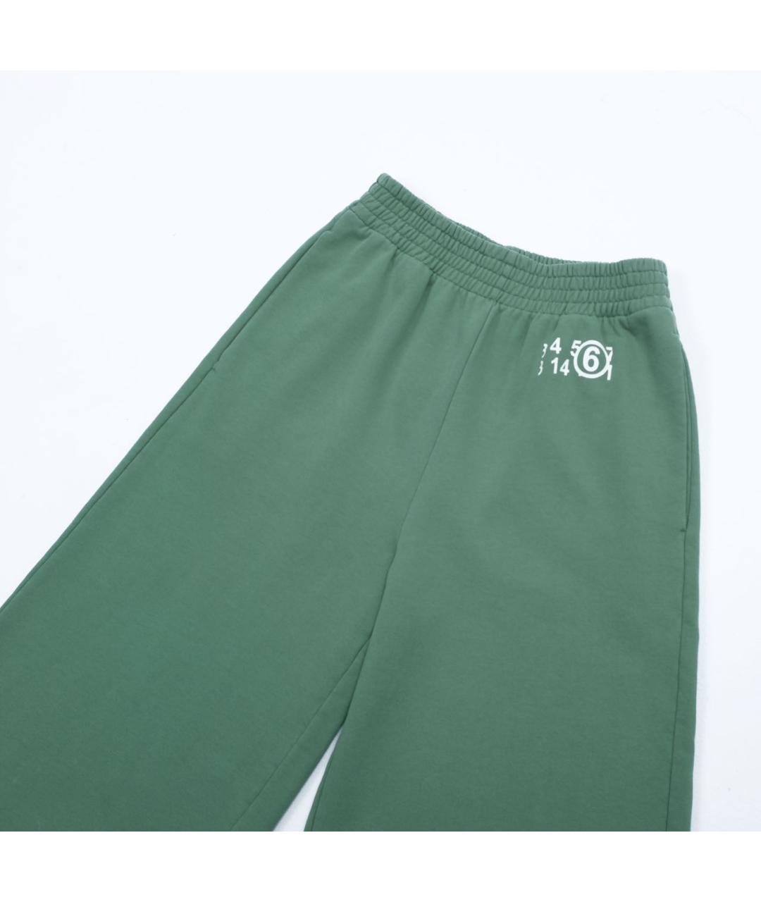 MM6 MAISON MARGIELA Зеленые хлопковые спортивные брюки и шорты, фото 3