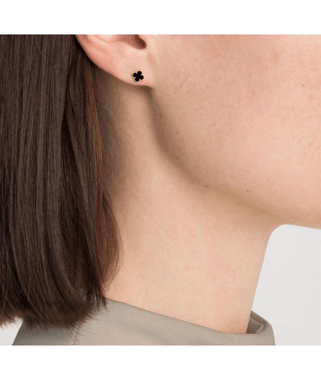 VAN CLEEF & ARPELS Черные серьги из желтого золота, фото 2