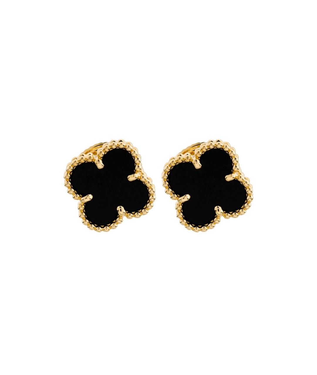 VAN CLEEF & ARPELS Черные серьги из желтого золота, фото 1