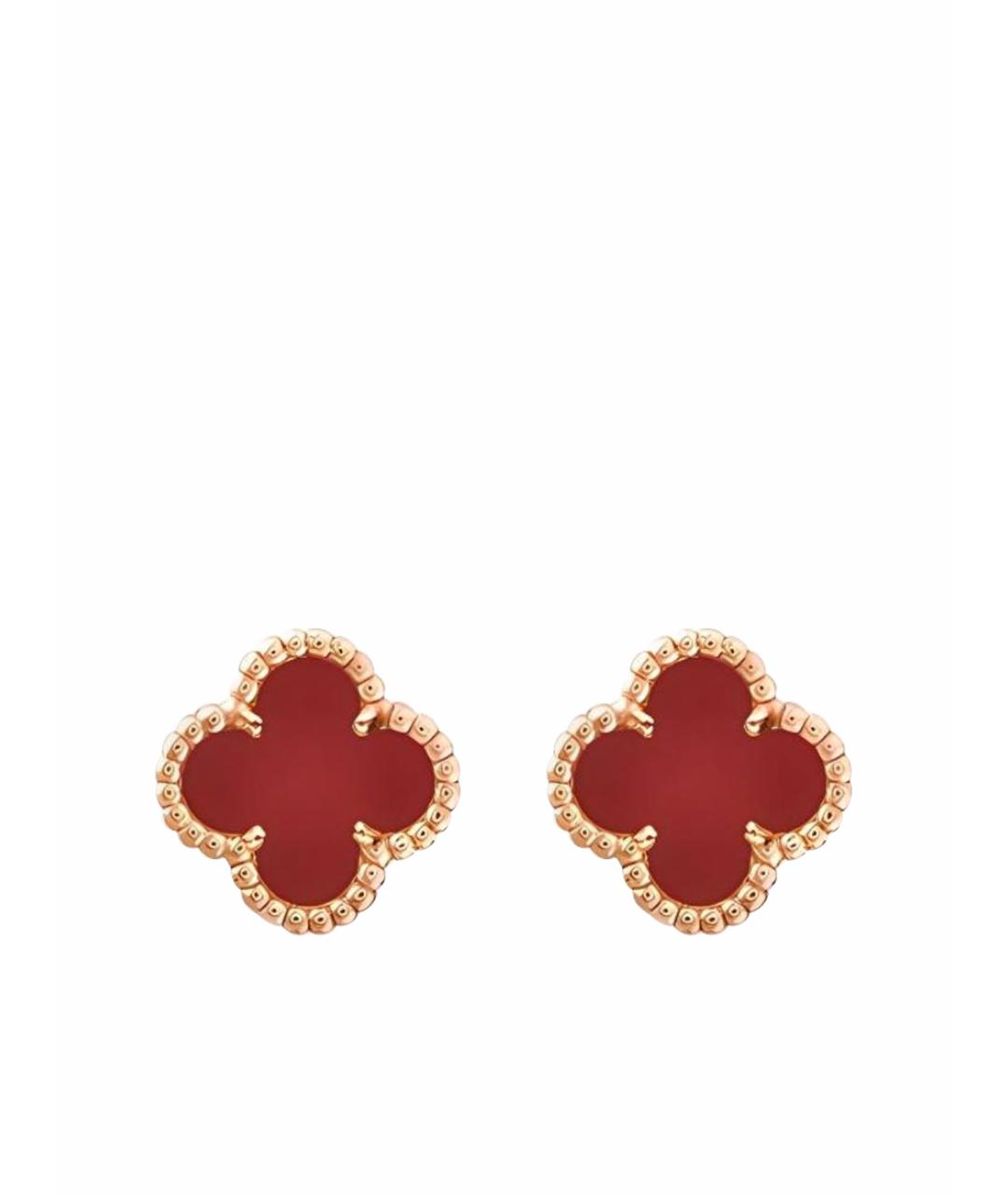 VAN CLEEF & ARPELS Бордовые серьги из розового золота, фото 1
