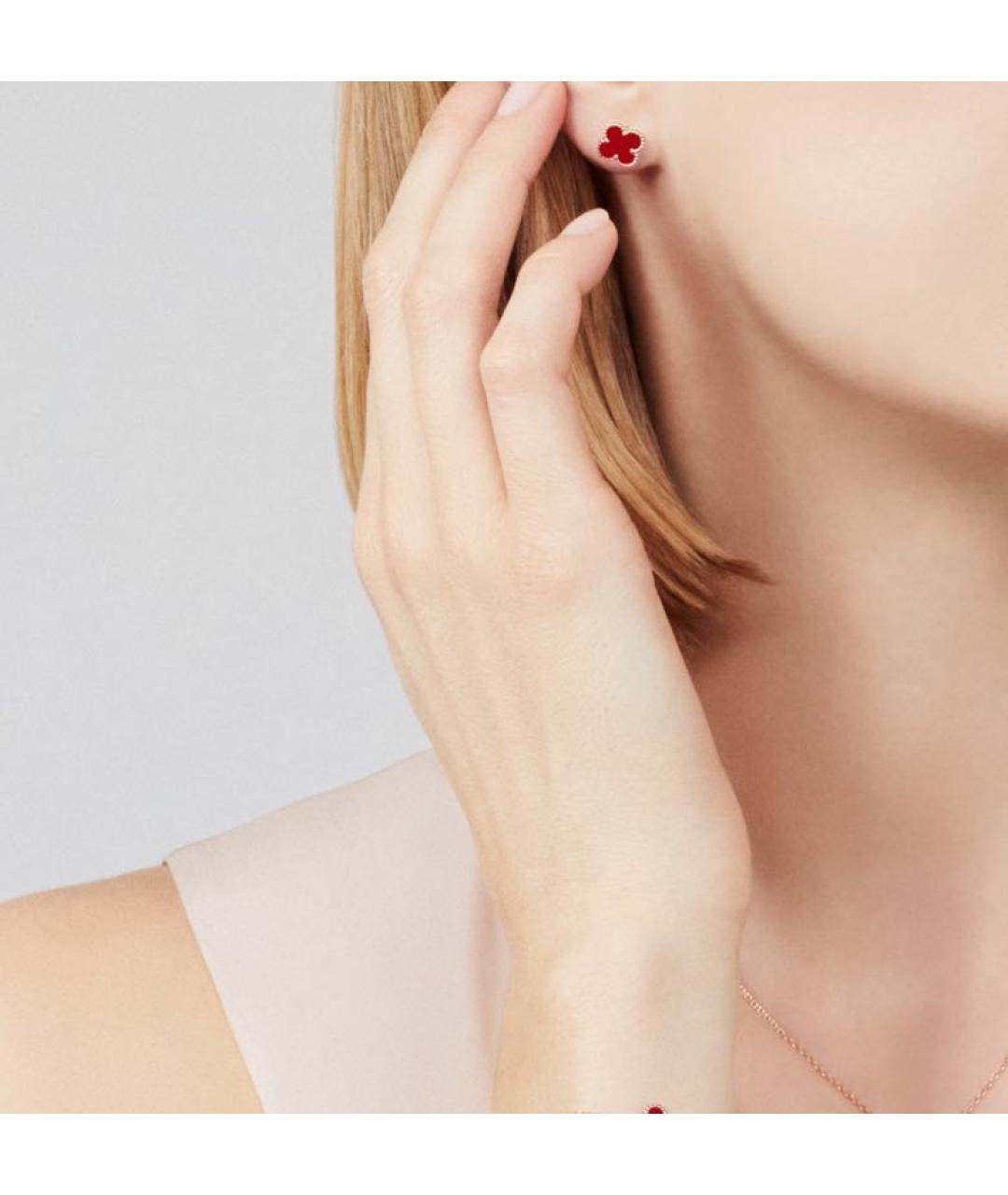 VAN CLEEF & ARPELS Бордовые серьги из розового золота, фото 2