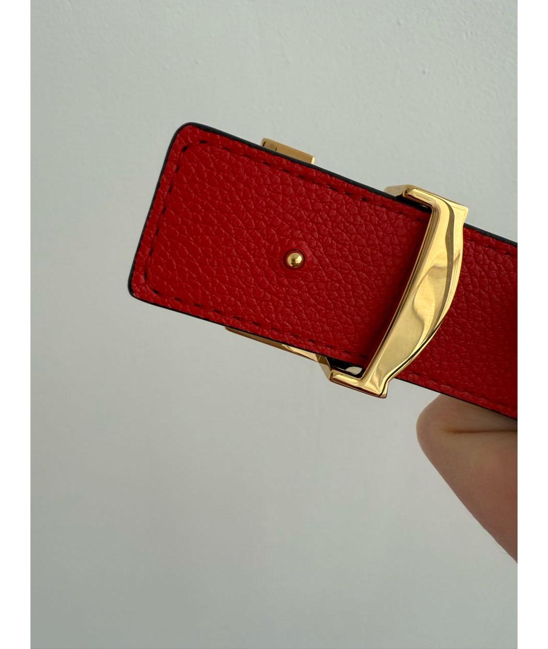 LOUIS VUITTON Коричневый кожаный ремень, фото 5