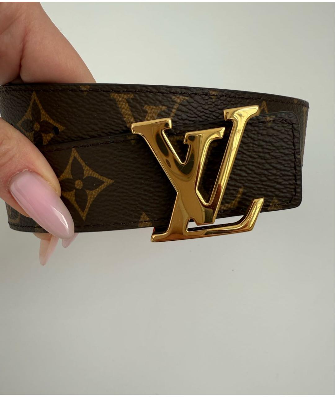LOUIS VUITTON Коричневый кожаный ремень, фото 2