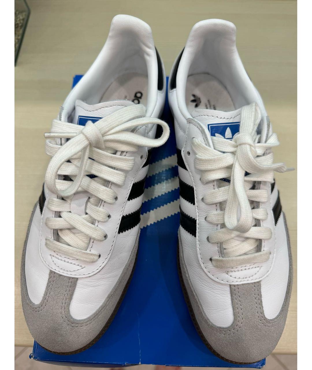 ADIDAS Белые кожаные кроссовки, фото 2