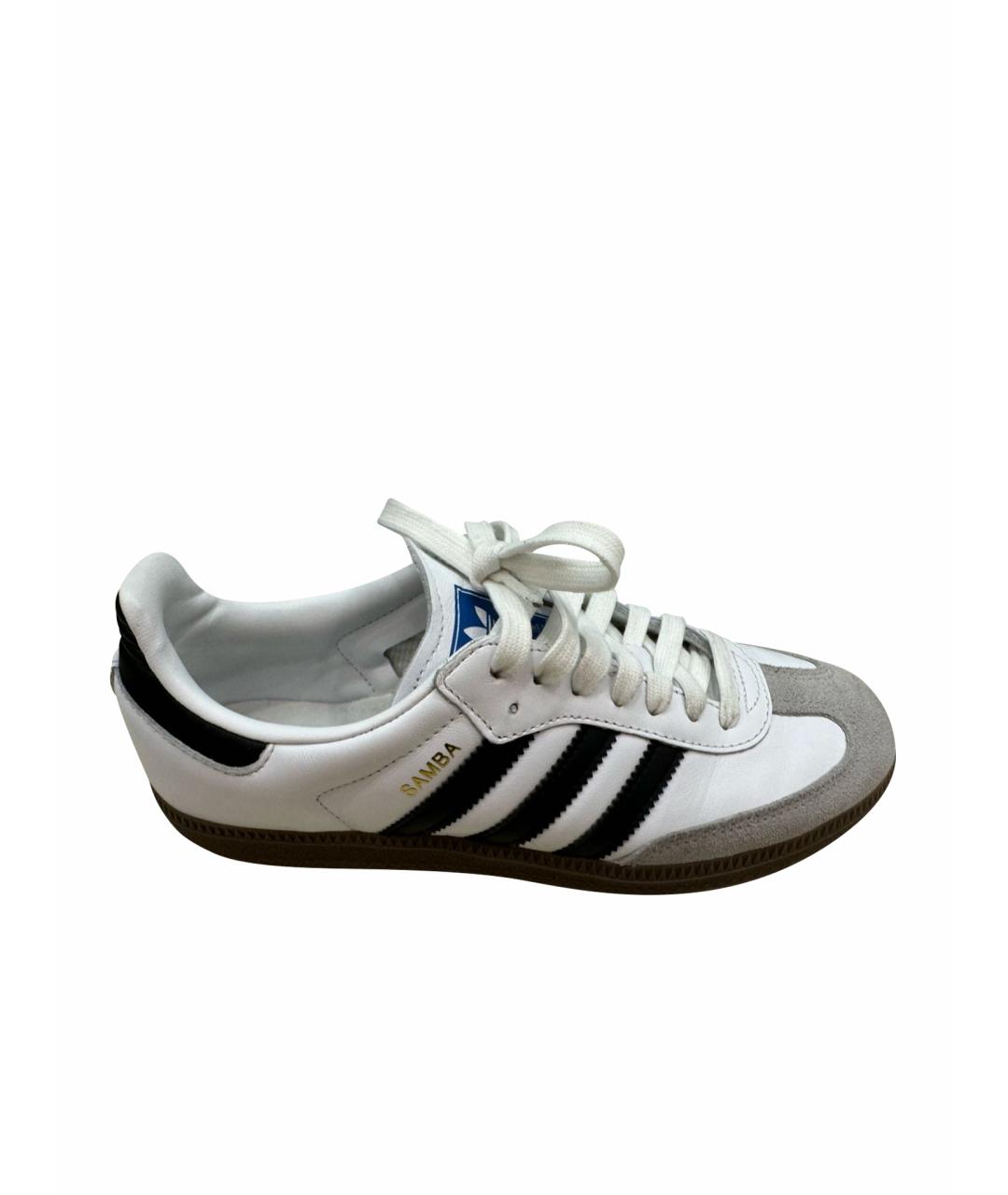 ADIDAS Белые кожаные кроссовки, фото 1