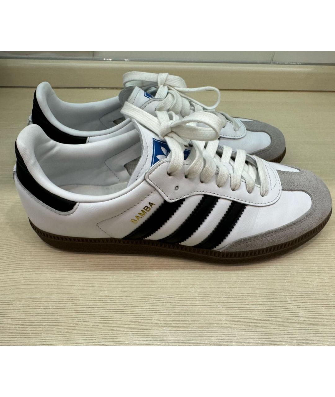 ADIDAS Белые кожаные кроссовки, фото 9