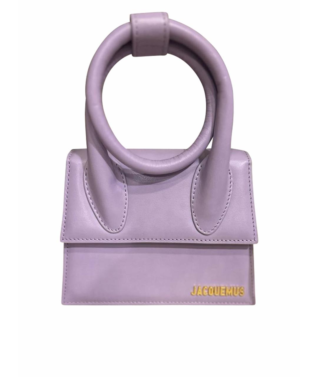 JACQUEMUS Фиолетовая кожаная сумка с короткими ручками, фото 1
