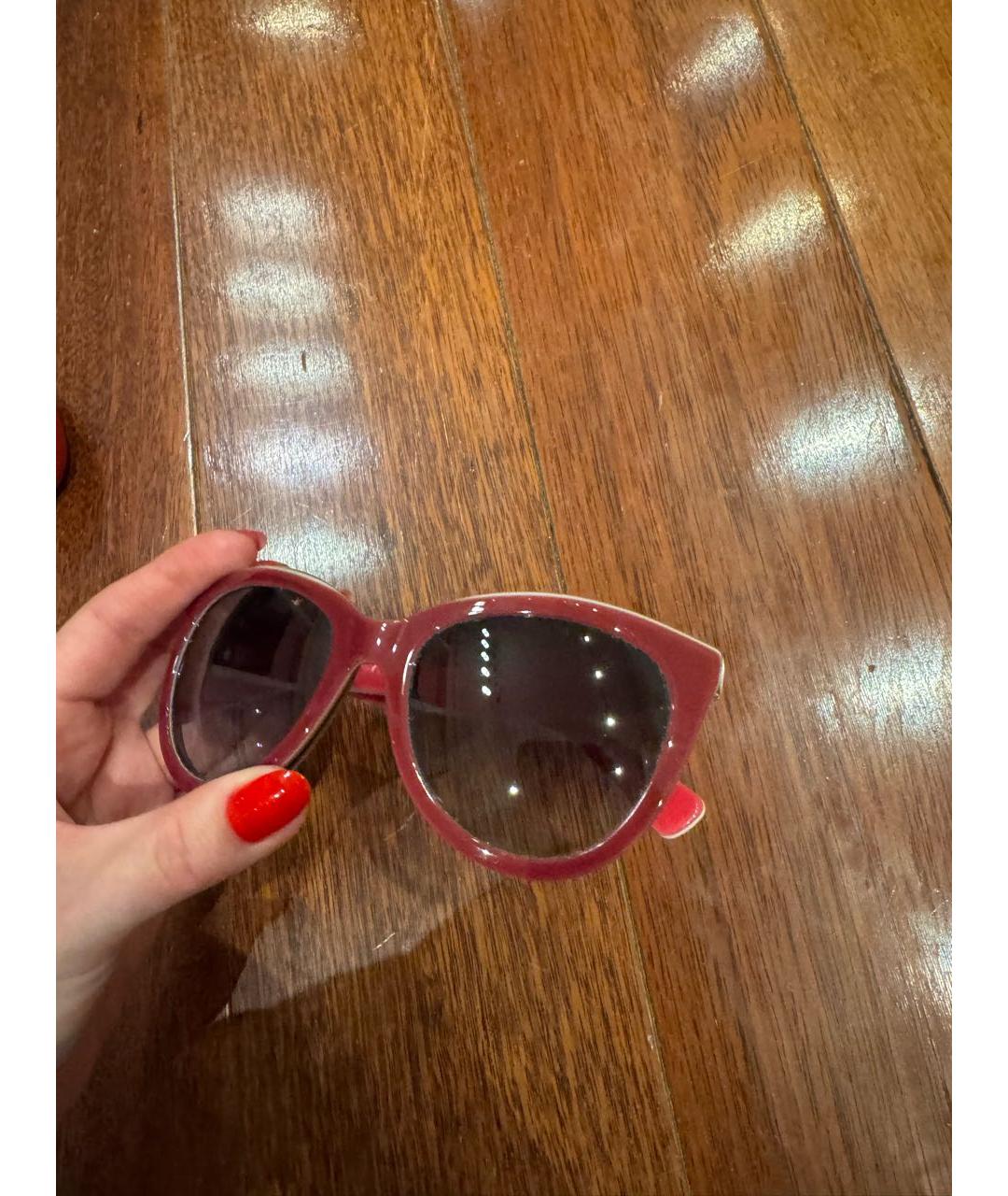 DOLCE&GABBANA Фуксия пластиковые солнцезащитные очки, фото 5