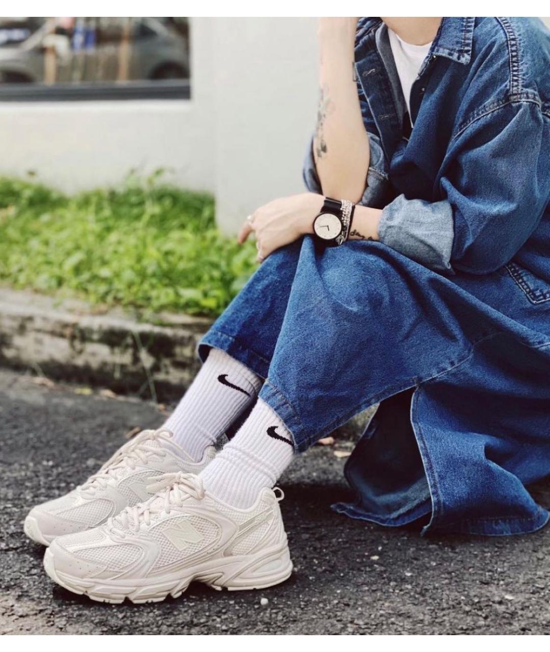 NEW BALANCE Бежевые неопреновые кроссовки, фото 6