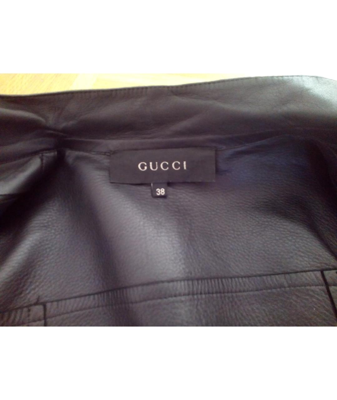 GUCCI Черная кожаная куртка, фото 3