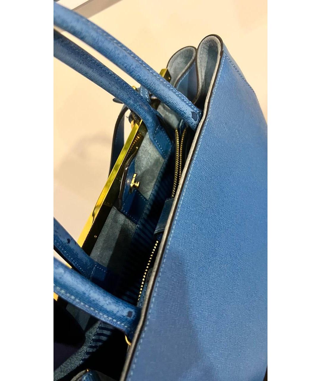 FENDI Голубая кожаная сумка тоут, фото 8