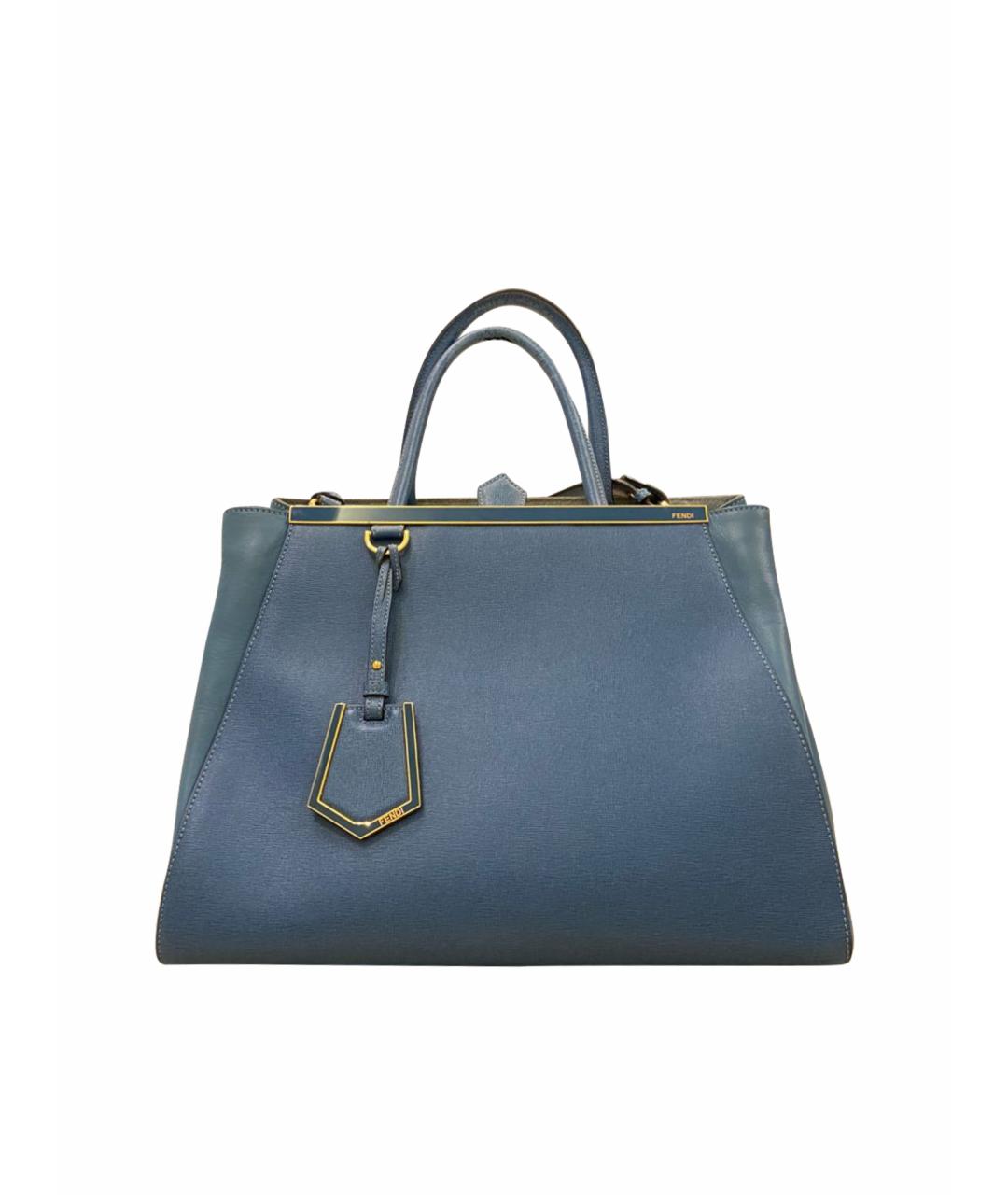 FENDI Голубая кожаная сумка тоут, фото 1