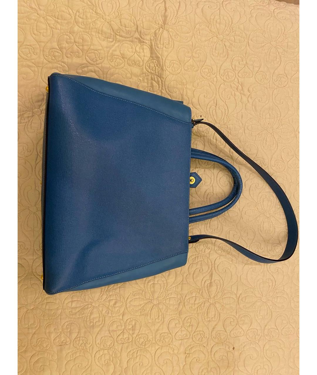 FENDI Голубая кожаная сумка тоут, фото 2
