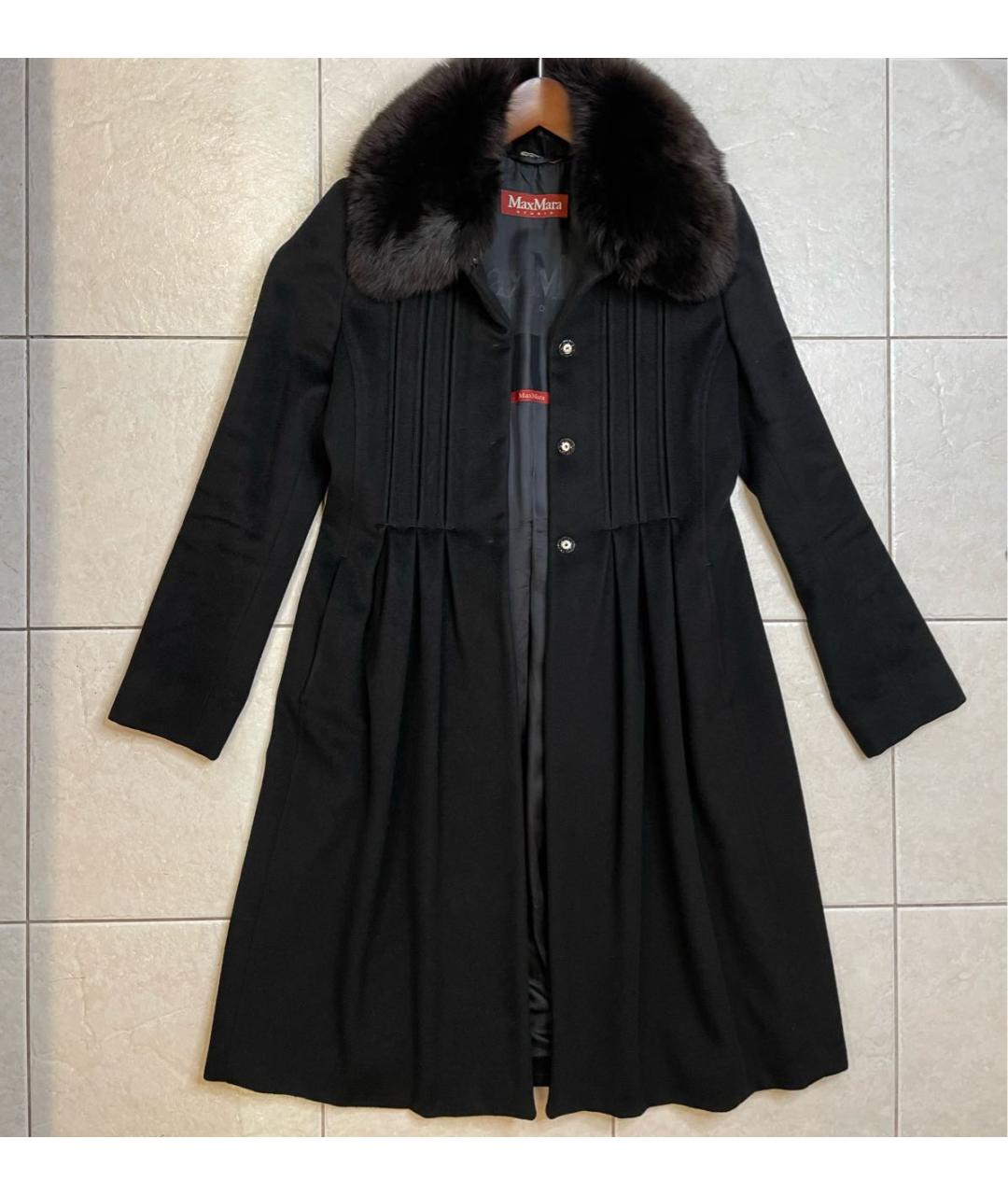 MAX MARA Черное шерстяное пальто, фото 5
