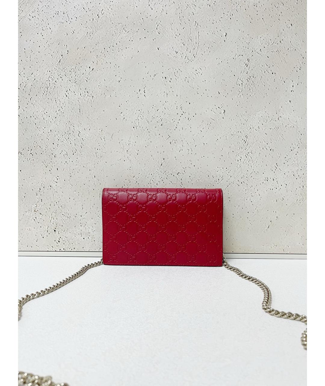 GUCCI Красная кожаная сумка через плечо, фото 2