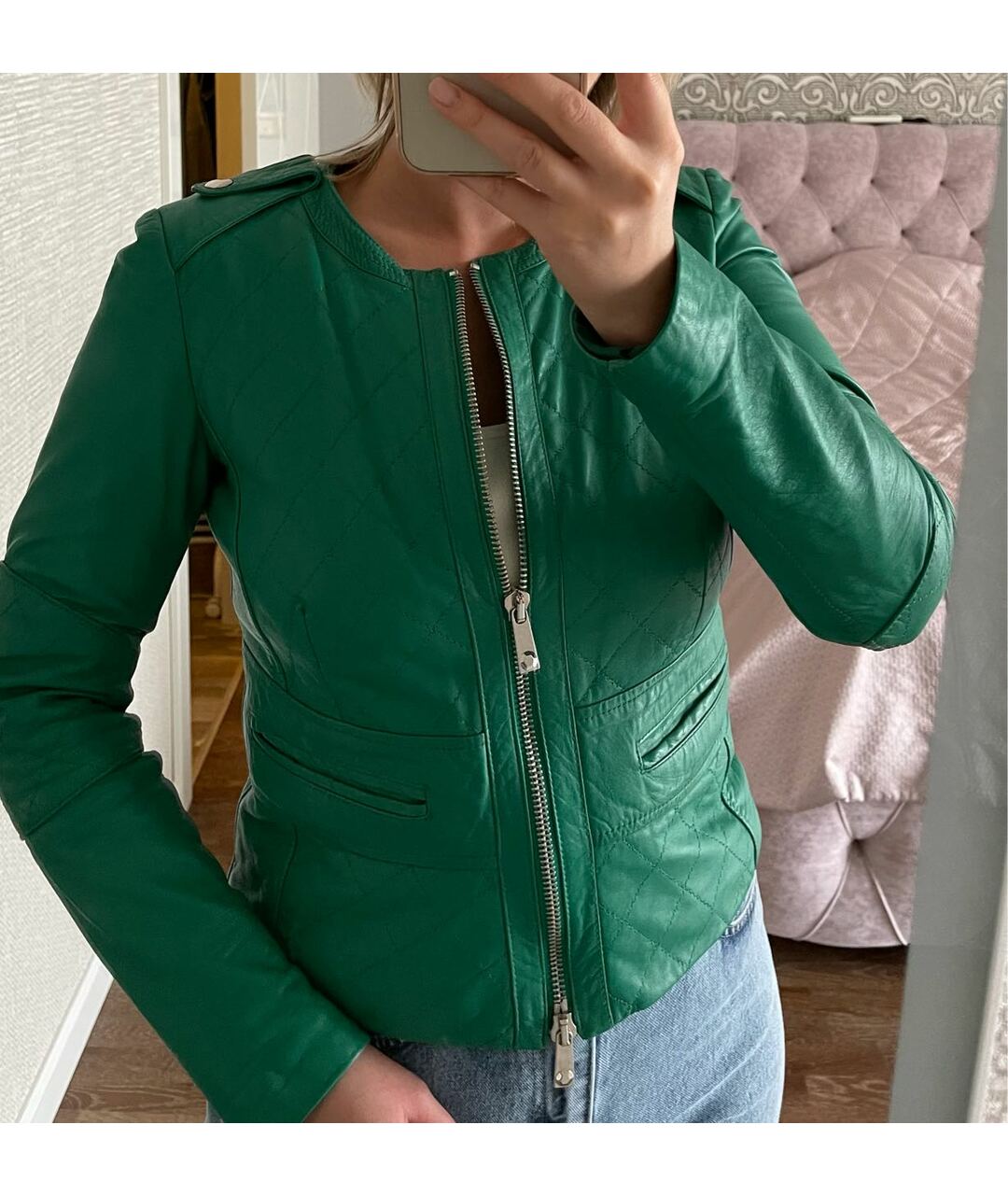 PINKO Зеленая полиэстеровая куртка, фото 8