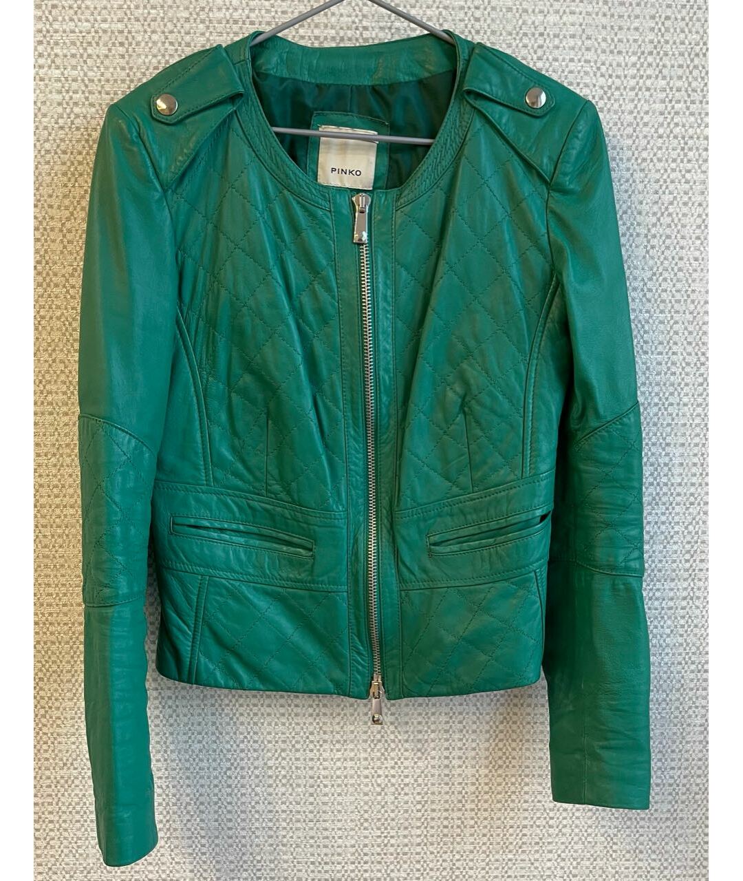 PINKO Зеленая полиэстеровая куртка, фото 9