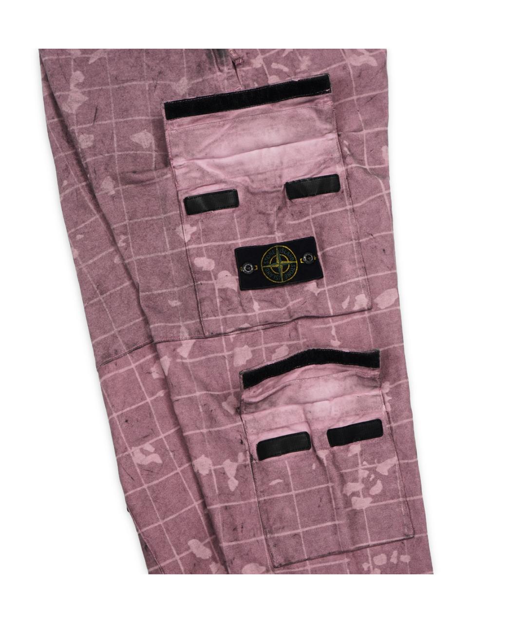 STONE ISLAND Розовые хлопковые повседневные брюки, фото 4