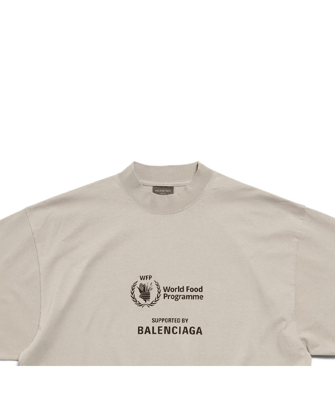 BALENCIAGA Серая хлопковая футболка, фото 9