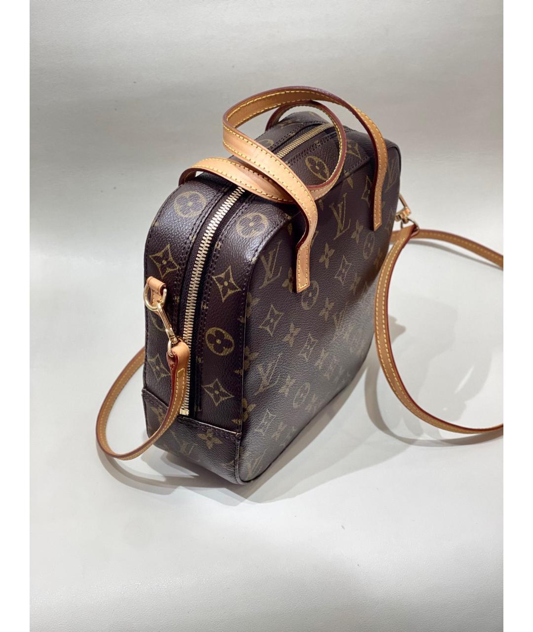 LOUIS VUITTON Коричневая кожаная сумка с короткими ручками, фото 6