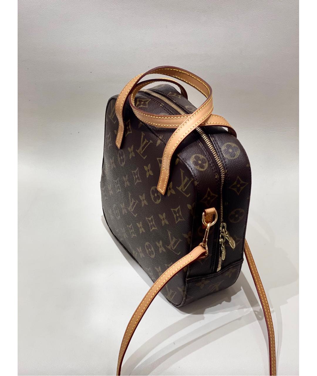 LOUIS VUITTON Коричневая кожаная сумка с короткими ручками, фото 5